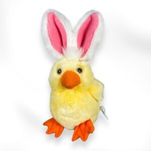 Vintage Plush Duck Bunny Ears Headband Stuffed Animal Yellow Bird Baby Duckling